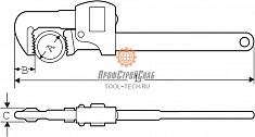 Размеры ключа трубного рычажного Super-Ego Stillson Eco 18"